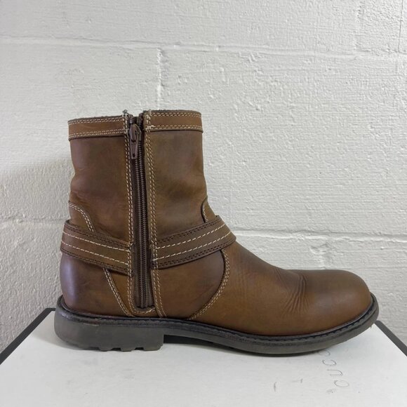 J. Murphy Ankle Boots Harness Brown Nubuck Zip Side Pull On Men's Size 9 M - Picture 2 of 10